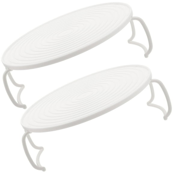 ULTNICE Pot and Pan Rack White ABS 2Pcs Microwave Oven Use