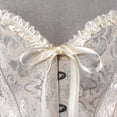 thumbnail image 4 of Szivyshi Women's Overbust Sweetheart Lace Up Plastic Bones Corset Bustier Top, 4 of 4