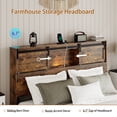 thumbnail image 4 of Harper & Bright Designs Queen Size Platform Bed with Charging Station, Wood Platform Bed Frame with Storage, Dark Brown, 4 of 7