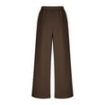 thumbnail image 6 of YueHuiYing Women's 2 Piece Outfits Lapel Long Sleeve Sweatshirt Wide Leg Pants Matching Tracksuit Sets, 6 of 9