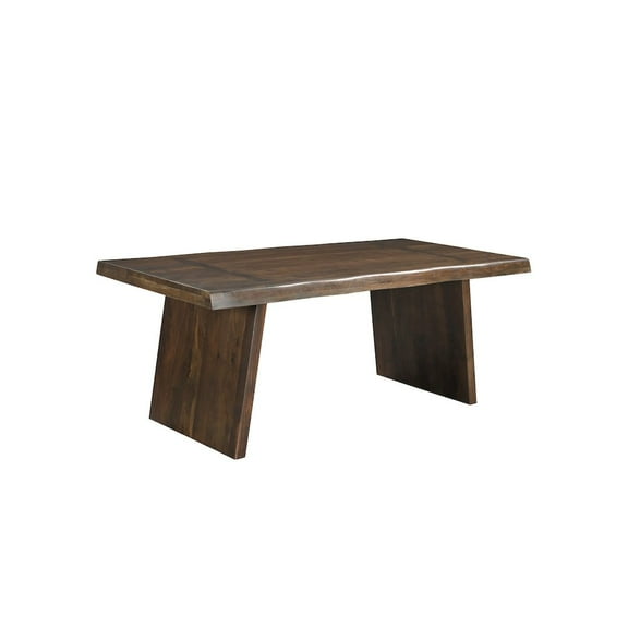 Taran Designs Bristol 75" Live Edge Solid Wood Dining Table in Dark Brown