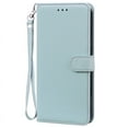 thumbnail image 1 of S21FE S21 FE S 21 FE Case For Samsung Galaxy S21 Plus Ultra Leather Wallet Flip Case For Samsung Galaxy S21FE S21+ Ultra Cover Light Blue -Strap Samsung S21, 1 of 6