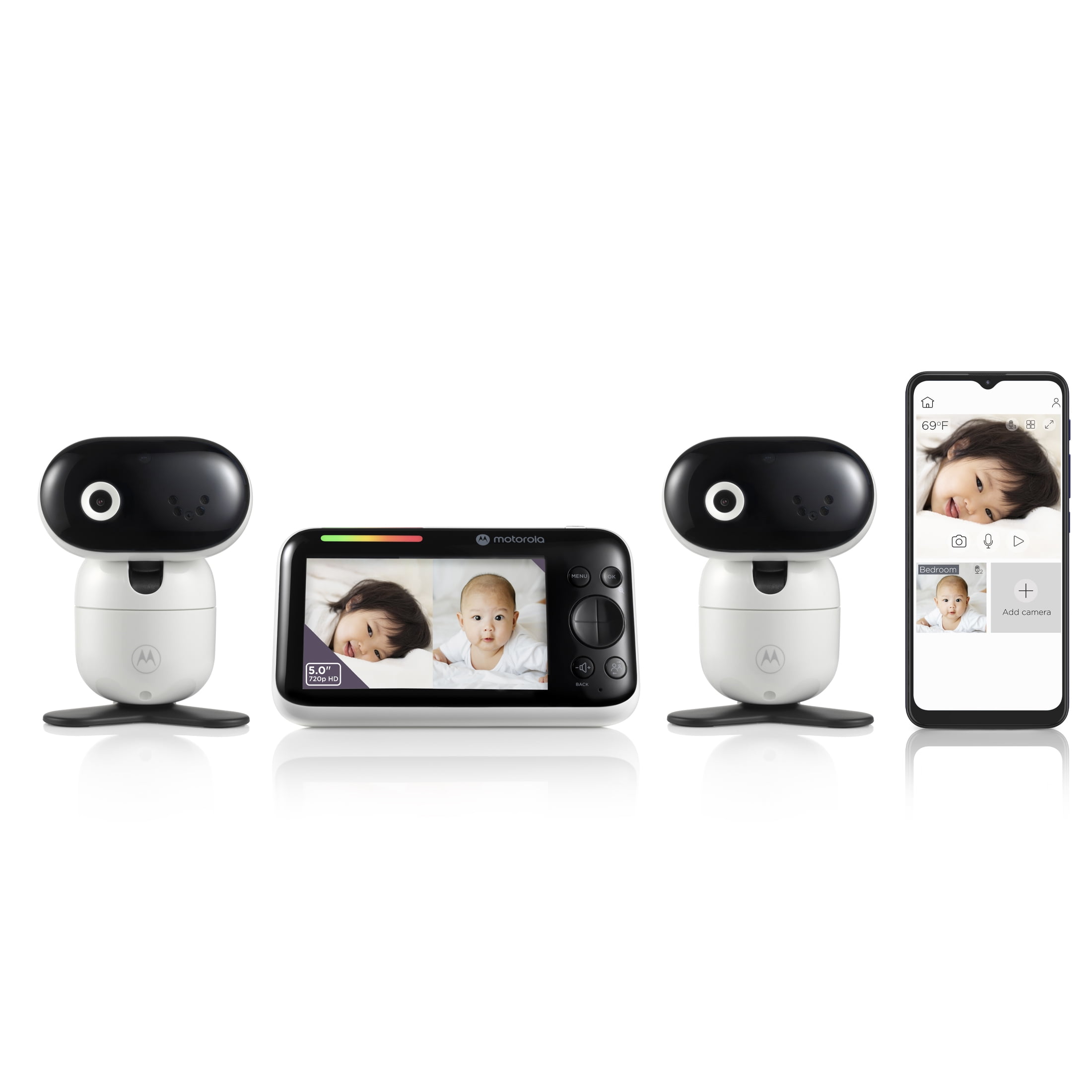 Open Box Motorola PIP1610-2 HD Connect Wi-Fi Video Baby Monitor - Two Cameras for Ages 0-3