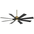 thumbnail image 3 of 60" Possini Euro Design Defender Modern Indoor Outdoor Ceiling Fan with Dimmable LED Light Remote Soft Brass Matte Black Damp Rated for Patio Exterior, 3 of 12