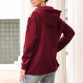 thumbnail image 4 of Pull à Capuche Coupe Ample Chaud Manches Longues Chandails en Molleton Patchwork Décontracté Doux pour la Peau Manches Longues pour Femmes Rouge Vin m, 4 of 6