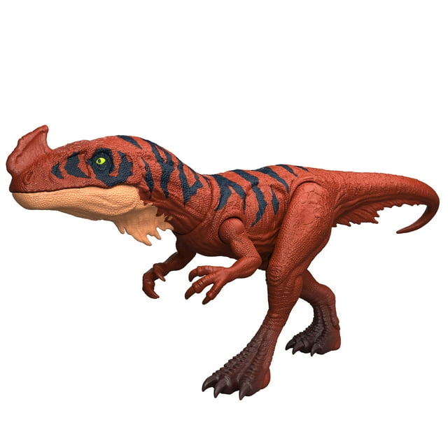 Jurassic World Wild Roar Afrovenator Dinosaur Action Figure Toy, Attack & Light & Sound, Scan Code