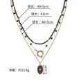 thumbnail image 4 of Zhuge Colgante de collar hecho a mano, moderno y versátil collar de cuentas negras de acero inoxidable (negro), 4 of 5