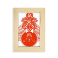 thumbnail image 1 of Red Peking Opera Head Moon Paper-cut Desktop Display Photo Frame Picture Art Painting 5x7 inch, 1 of 3