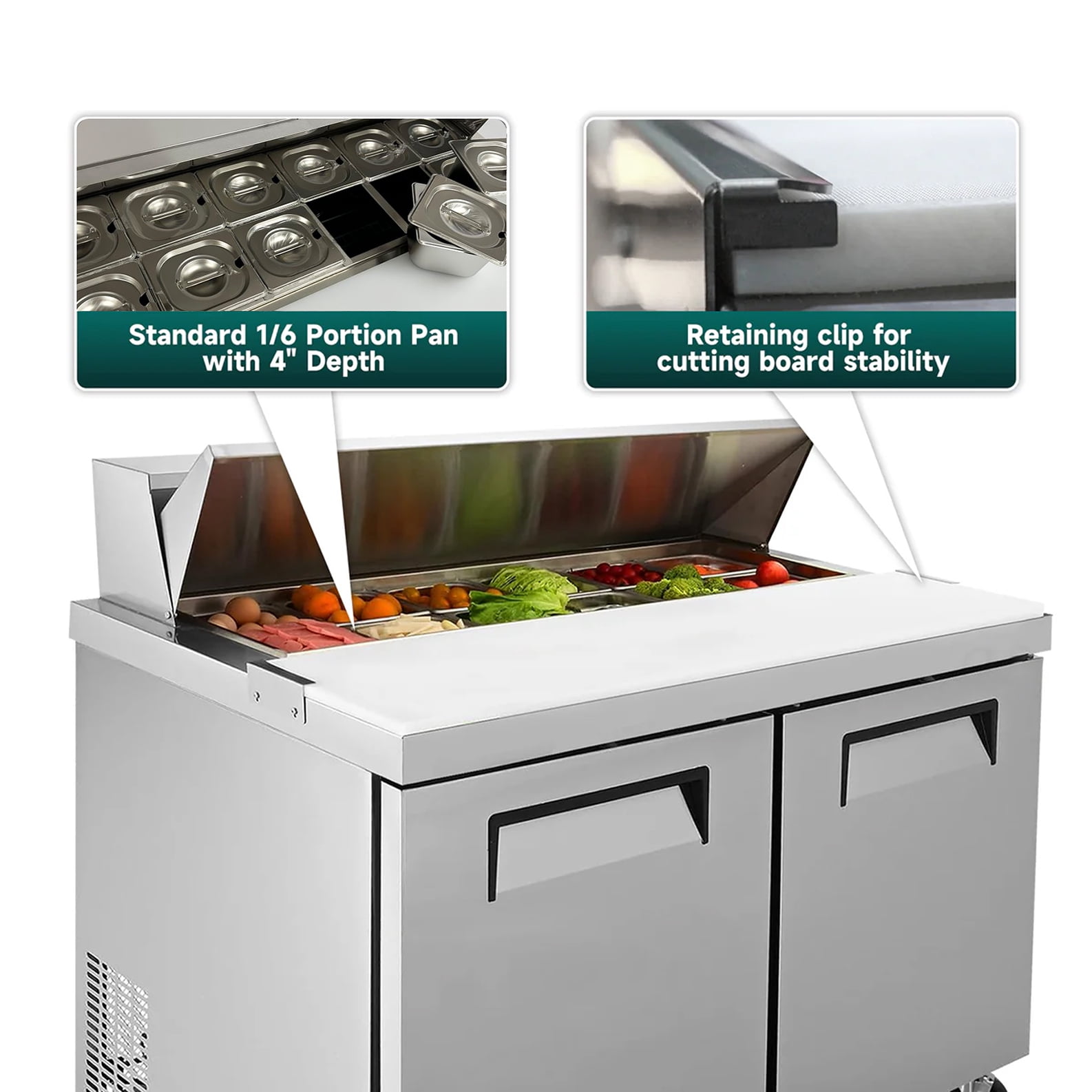 48" Commercial Sandwich Prep Table Refrigerator – 13 Cu. Ft. | ETL & NSF Certified | R290 | 115V