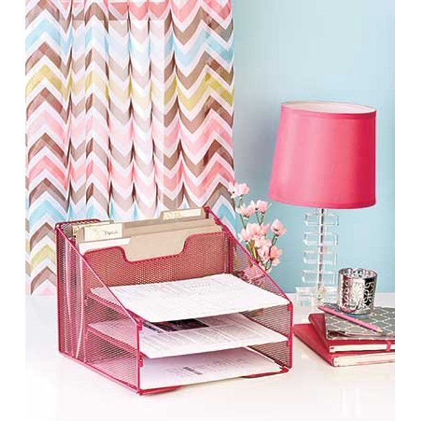 Desktop File Organizers Pink