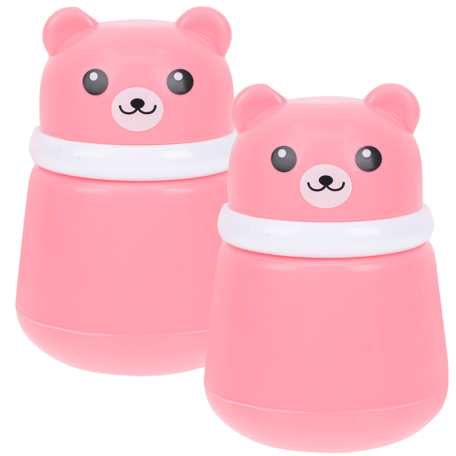 2Pcs Body Powder Case Powder Puff and Container Bear Shaped Powder Box