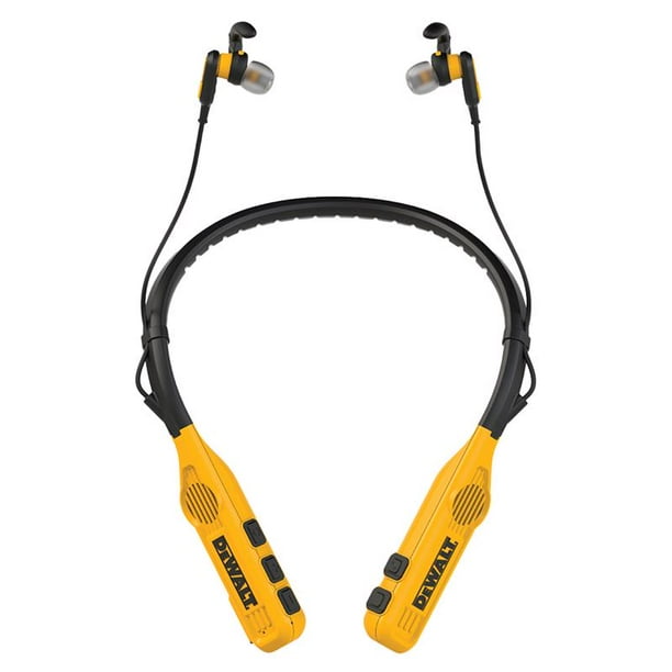 Auriculares inalámbricos Bluetooth con banda para el cuello y detrás del cuello DeWalt