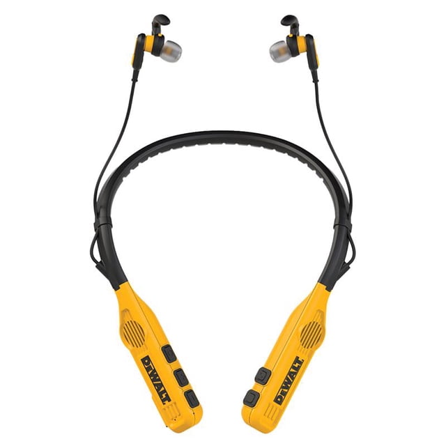 Auriculares inalámbricos Bluetooth con banda para el cuello y detrás del cuello DeWalt