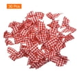 thumbnail image 6 of 30Pcs Mini Gingham Ribbon Bow 1.5" Checkered Fabric Satin Ribbon Bows for Craft Red and White, 6 of 6