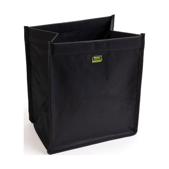 Smart Design Vehicle Waste Bag with Adjustable Strap, 9.5" x 11", Black