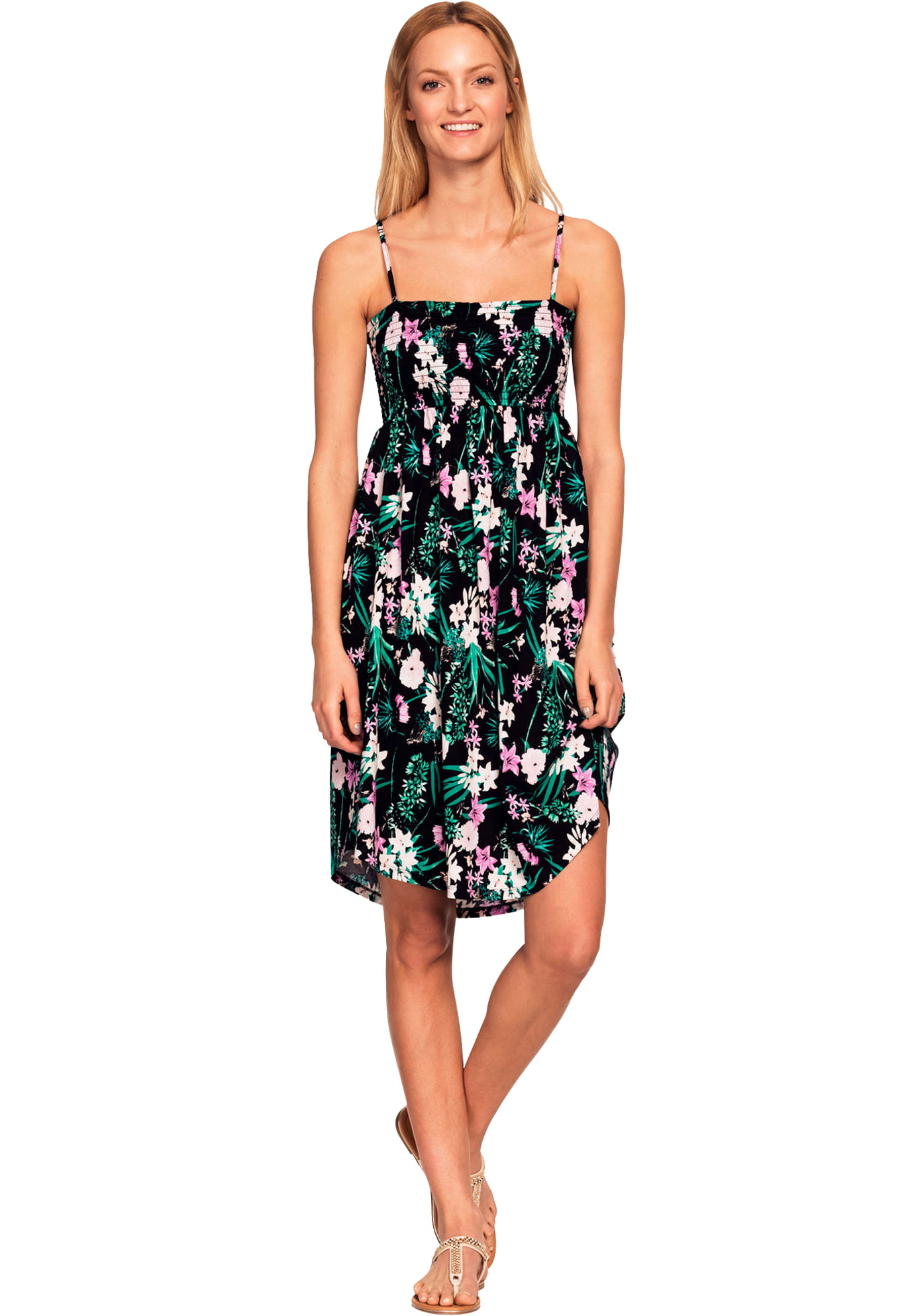 Ellos Women's Smocked Bodice Tank Dress Dress - Walmart.com