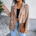 thumbnail image 2 of Uhndy 2022 Jackets for Women, Fashion Women Solid Color Double Breasted Autumn And Winter Small Suit Jacket Winter Coats Christmas Gifts for Women, 2 of 5
