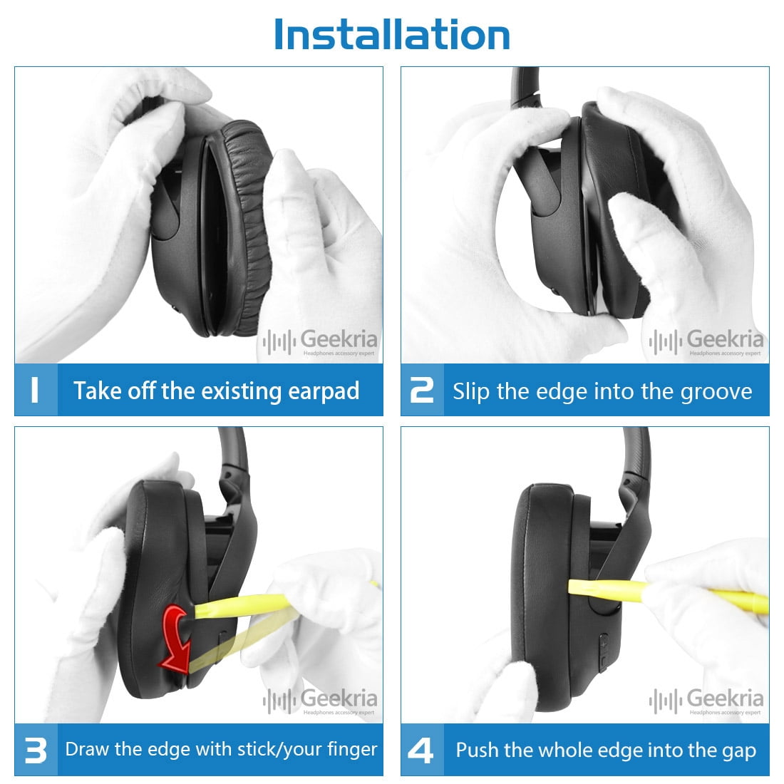 Geekria PRO Extra Thick Mesh Fabric Replacement Ear Pads