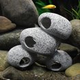 thumbnail image 3 of Aquarium Grotte Multiples Trous Aquarium Caverne Imperméable Poisson Cache-Cache Poisson Cache-Crevettes Élevage Pierre Aquarium Décoration Type 1, 3 of 9