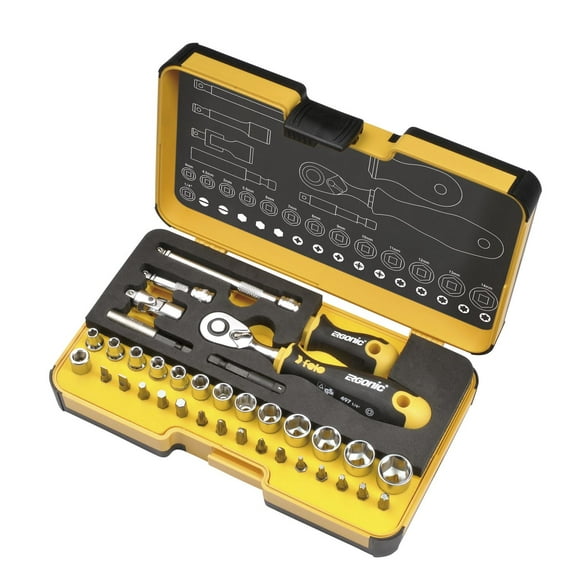 Felo Ratchet 1/4" Set R-GO (36 PC) Imperial