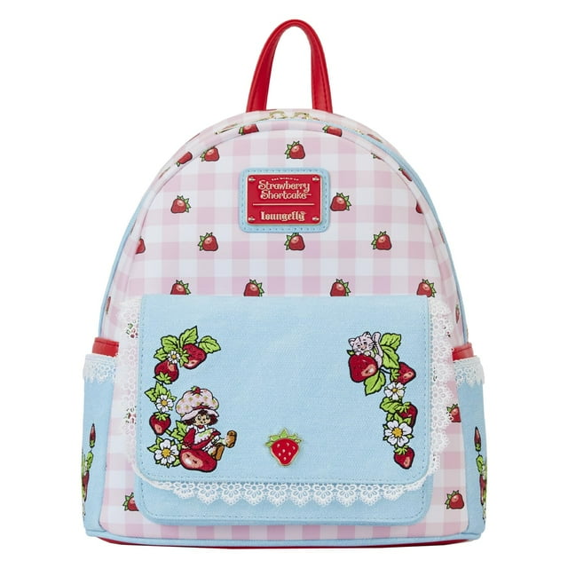 Mini mochila Loungefly Strawberry Shortcake de mezclilla 23x27x11 cm