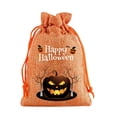 thumbnail image 2 of Cififendec Halloween Drawstring Candy Gift Bag, 5.51"×3.94", Pumpkin Print Treat Storage Pouch for Kids Dining Table Mantel Top Autumnal Room Accent, 2 of 5