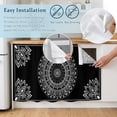 thumbnail image 5 of Black Boho Cabinet Curtain 35"Wx35"L,Dustproof Under Sink Skirt with Self Adhesive Tape,Retro Farmhouse Neutral Abstract Geometric Cabinet Curtain Cover for Kitchen Sink,Bathroom Vanity,Laundry Room, 5 of 9