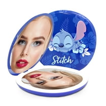 Impressions Vanity Sleepy Stitch LED Compact Mirror with Stitch Artwork and 3x Magnified Top Mirror