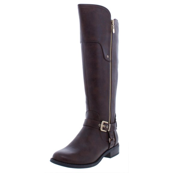 G by Guess Women's Harson Faux Leather Wide Calf Knee-High Boots Brown Size 5M