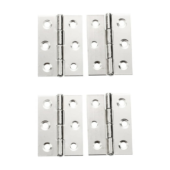 4Pcs Stainless Steel 2 Inch 4.4X3.1cm Cabinet Door Hinges Hardware