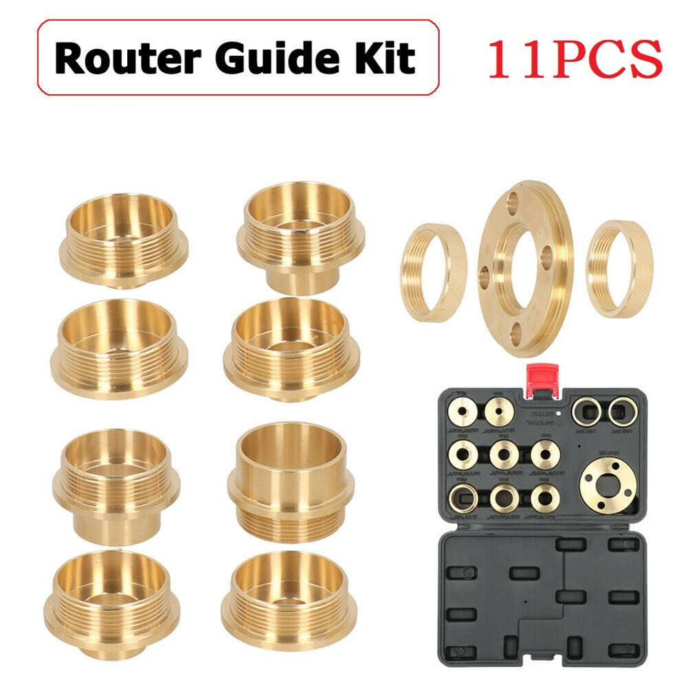 efficiently carbon Long Brass Template Router Guides Kit With Lock Nut Adapter Template Guide  Bushing - Walmart.com