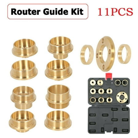 

Brass Template Router Guides Kit With Lock Nut Adapter Template Guide Bushing