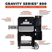 Masterbuilt® Gravity Series® 800 Smoker Grill - Charcoal Grill plus Griddle Insert, Digital Control, App Connectivity, 800 Cooking Square Inches in Black, Model MB20040221