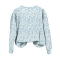 thumbnail image 4 of WTOBBY Women's Retro Floral Print Crewneck Sweatshirt Long Sleeve Loose Fit Fleece Pullover Top Fall Casual Fashion for Streetwear and Daily Use,Blue L, 4 of 4