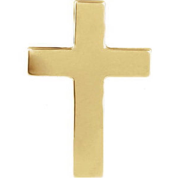 FB Jewels 14K Yellow Gold 9x7mm Cross Lapel Pin