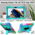 thumbnail image 3 of LTROP Case for Samsung Galaxy Tab A8 10.5 Inch 2022 (SM-X200/X205/X207), Galaxy Tab A8 Case, Protective [Hand Shoulder Strap] [Swivel Stand] Kids Case for Samsung Galaxy Tab A8 10.5” 2022, Aqua Teal, 3 of 9