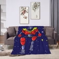 thumbnail image 6 of DouZhe Ultra-Soft Micro Fleece Lightweight Flannel Bed Blanket, Cyborg Alien Robot Astronaut Print Cozy Warm Throw Blankets, 50"x40", 6 of 7