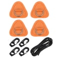 thumbnail image 1 of Uxcell D-Ring Patch 4 Pcs 3.5 Inch Triangle PVC Patch Pad Stainless Steel D-Ring with 8.2ft Elastic Cords Orange, 1 of 7