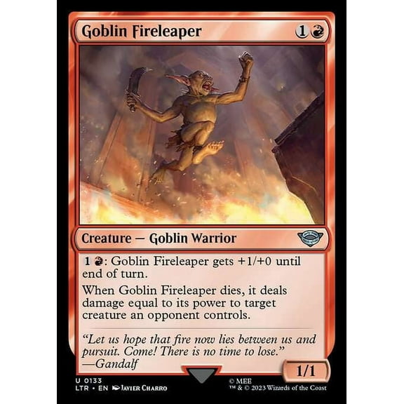 MtG Tales of Middle-Earth Uncommon Goblin Fireleaper #133