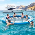 thumbnail image 7 of Bezliving 8 FT Round Inflatable Floating Dock with Woven Fabric Deck, Large Floating Island for Lake Pool Ocean, Heavy Duty Sunchill Float Ring with Quick Inflate Pump, Supports 2 to 8 Adults, 7 of 7