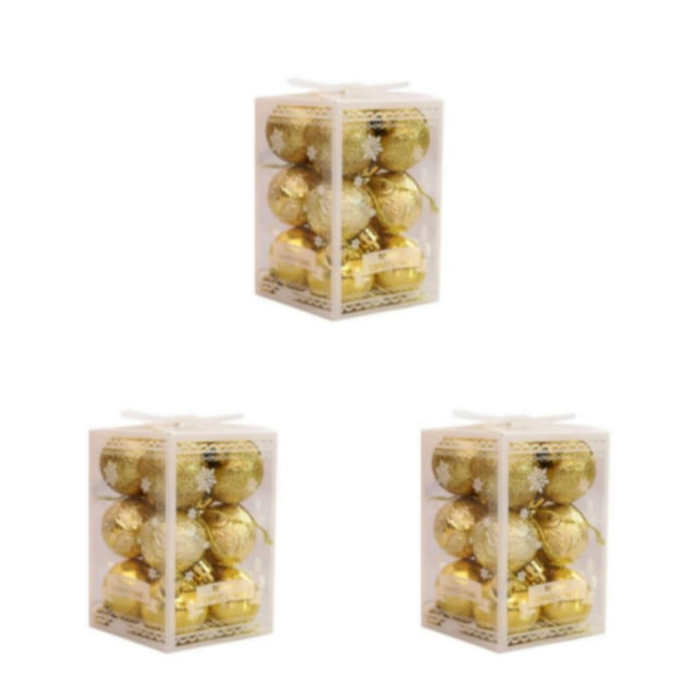 Guardoinrt 12pcs/set Christmas Balls Enought Quantity For Beautifully Decorated Tree gold 3Set