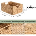 thumbnail image 2 of Water Hyacinth Pantry Baskets Set of 4, Natural Wicker Storage Bins for Shelves Organization, 2 of 6