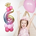 thumbnail image 2 of 32inch 1 2 3 4 5 6 7 8 9 Rose Gold Digit Figure Balloon Foil Balloons Wedding Birthday Baby Shower Party Decor Supplies Air Ball Rose gold Number 6, 2 of 8