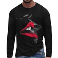 thumbnail image 2 of Lilgiuy New Valentine's Day Men's 3D Printing Long Sleeve T-shirt Fashion Casual Loose Round Neck Undercoat Top Blouses & Shirts for Office Business Work, 2 of 5