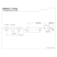 thumbnail image 5 of Kingston Brass KS6041CKL Kaiser Two-Handle Wall Mount Roman Tub Faucet, Polished Chrome, 5 of 7