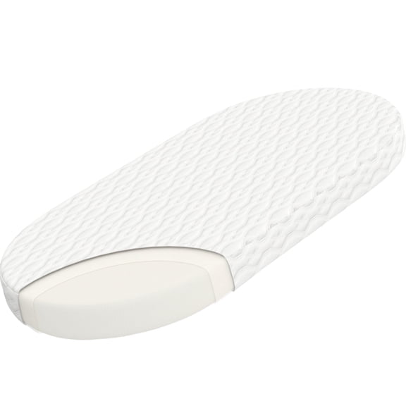 Wellzee Oval Bassinet Mattress 30"x15", Fit for Delta Children Curve and Most Oval Moses Bassinet, 100% Breathable Cover, Water Resistant Lining