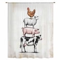 thumbnail image 2 of Farm Animals Sheer Curtains 96 Inches Long, Retro Farmhouse Cow Pig Chickens Sheeps Light Filering Curtains, Privacy Drapes Simi Floor to Veiling Curtain for Living Room Bedroom Window Treatment, 2 of 9