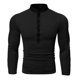 thumbnail image 2 of pstuiky camisas de manga larga para hombre, Camiseta de manga larga con cuello alto falso de color liso para hombre, con múltiples botones y preimpregnación tops de invierno para hombre xl, 2 of 5