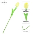 thumbnail image 3 of Uxcell 20pcs Tulips Artificial Flowers, Artificial Flowers Fake Tulip Stems Real Touch for Decoration (Pale Yellow), 3 of 7
