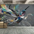 thumbnail image 2 of Idea4wall 4pcs Colorful Painted hummingbird Stick Wallpaper Removable Wall Murals Large Wall Stickers for Home Decoration, 66"x96", 2 of 5